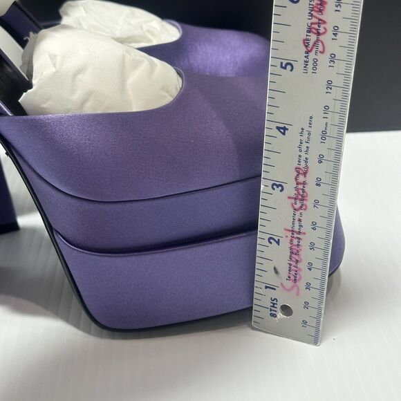 NIB Versace Aevitas IT 38.5 US 8.5 Platform Purple Orchid Satin Pump Crystal - Picture 10 of 14